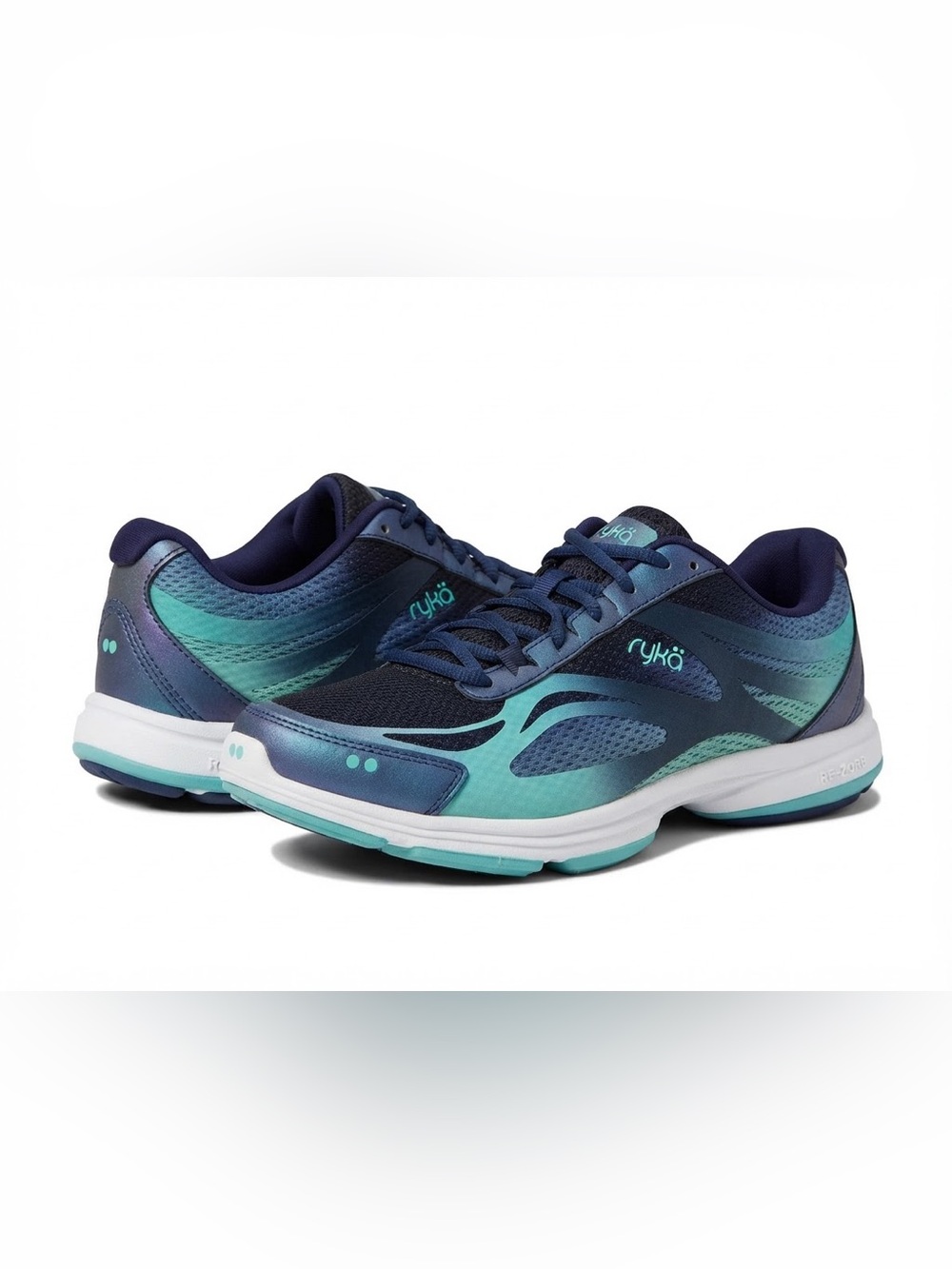 Ryka Devo Plus 2 Navy Blue Teal Athletic Walking Shoes Women's Size 9 M